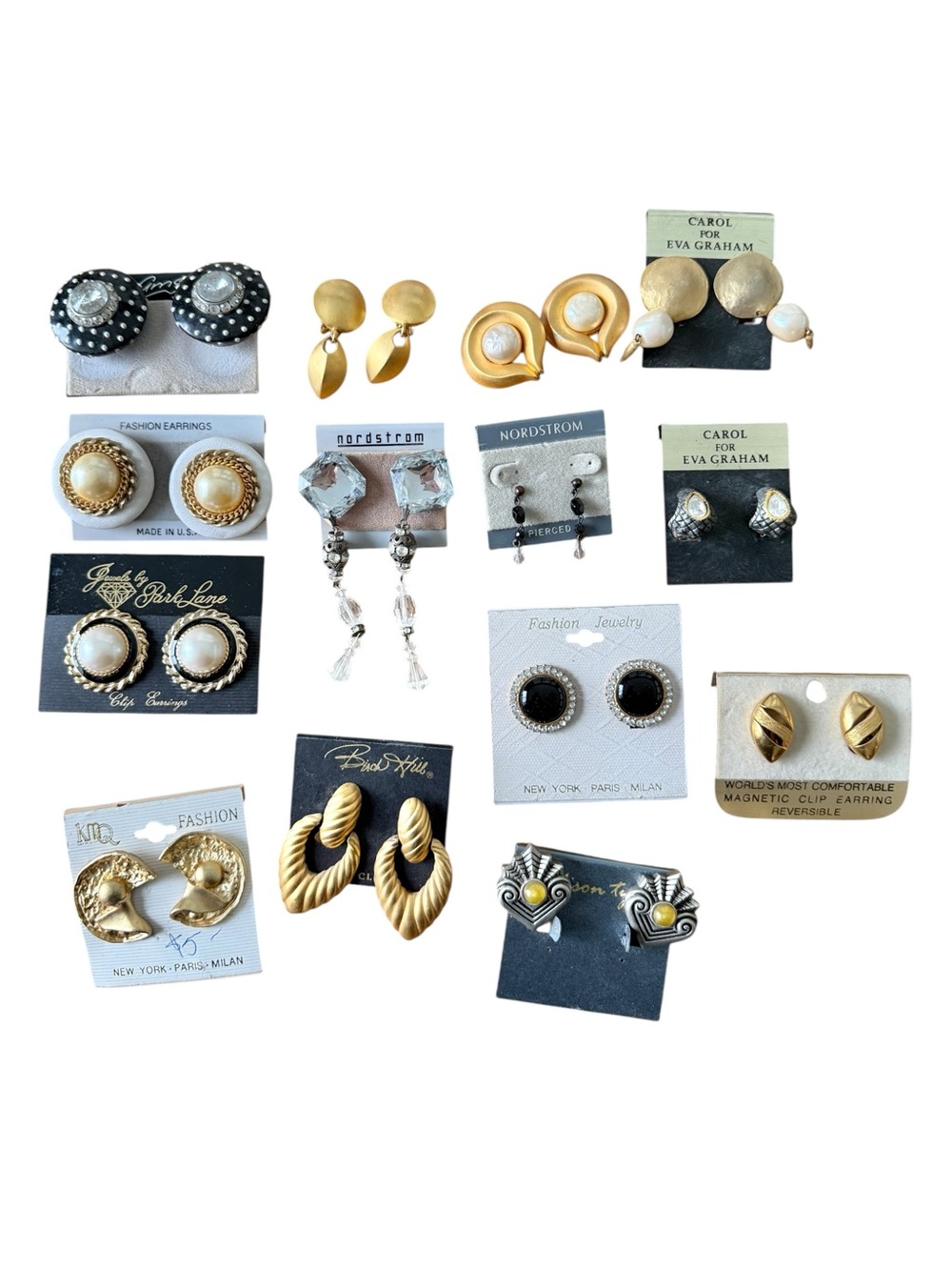 Vintage 1980s 1990s Clip On Earrings Lot Nordstrom Park Lane Carol Eva Graham